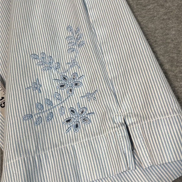 Vintage Sarah Bentley Cropped Pants Size Small Coastal Striped Pullup High Rise - Picture 6 of 8